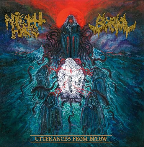 Album cover: dark, surreal landscape with a cloaked figure and swirling forms.