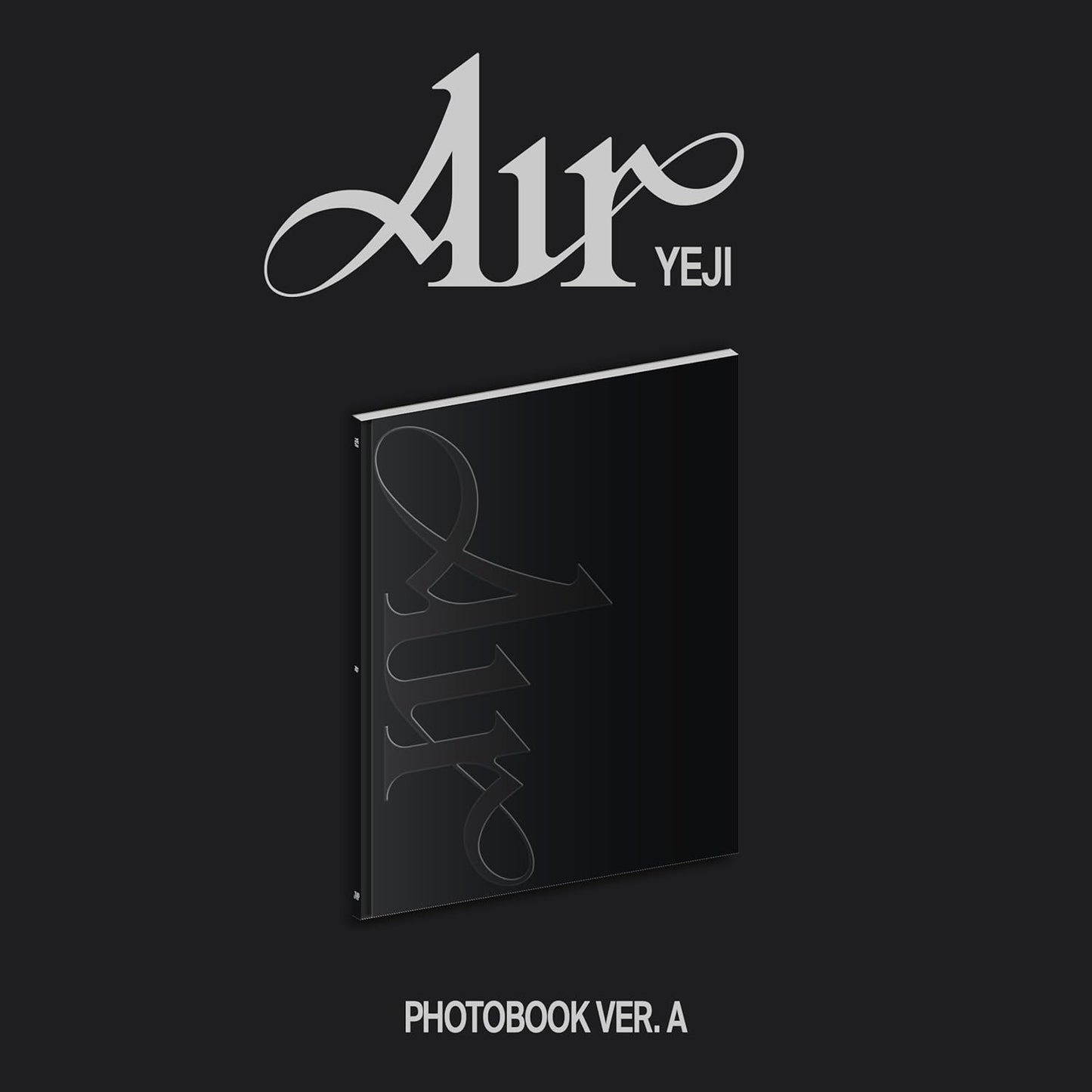 Black “Air” photobook with silver lettering, featuring ITZY’s Yeji.