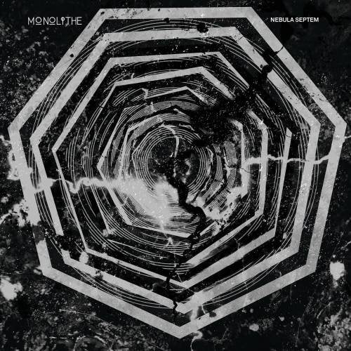 Vinyl record cover: black and white geometric design with a central light source.