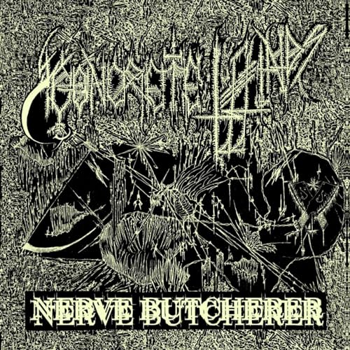Yellow and black album cover with distorted imagery of a figure and text.