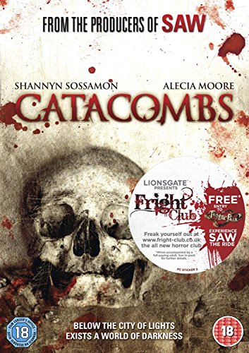 DVD cover for horror film "Catacombs" featuring a cracked skull image.