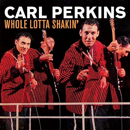 Carl Perkins album cover: musician in striped jacket with guitar.