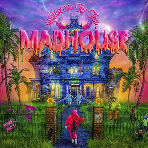 Album cover for Tones And I’s “Welcome To The Madhouse” featuring a haunted house.