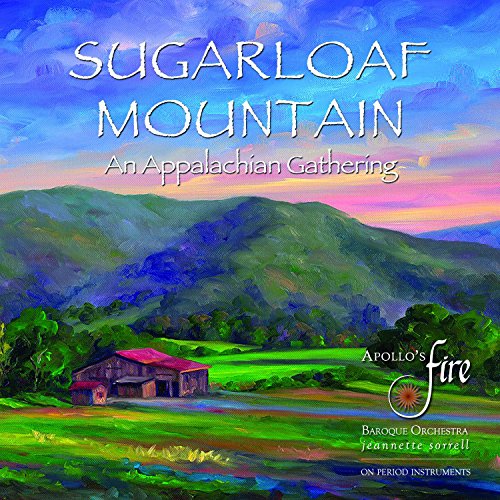 CD cover: painted landscape with a red barn and mountain range.