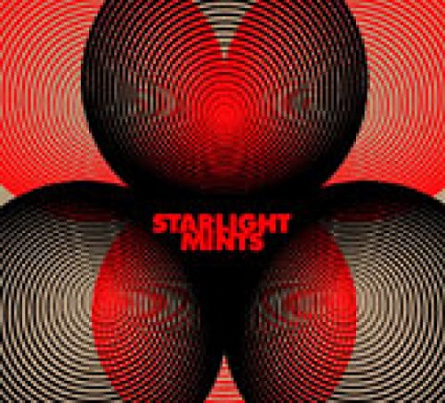 CD cover with hypnotic red and black spiral design, text “STARLIGHT MINTS”.