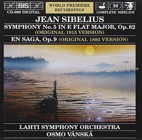 CD cover for Sibeliusā Symphony No. 5 and En Saga, featuring a swan.