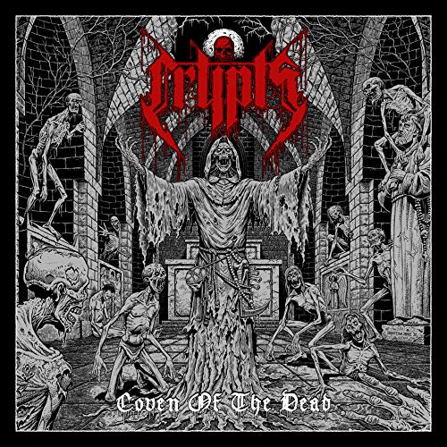 Black and white album cover depicting a hooded figure surrounded by undead.