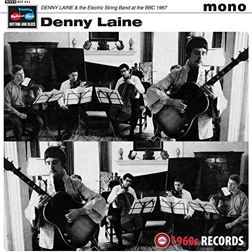 Black and white record cover featuring Denny Laine with musicians.