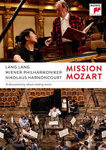 Blu-ray cover for "Mission Mozart" documentary featuring Lang Lang and orchestra.