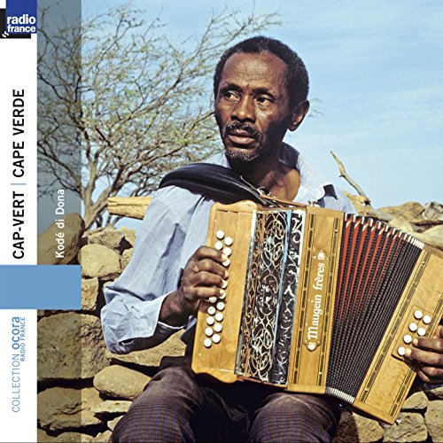 Man playing an accordion, album cover for Kode di Dona from Cape Verde.