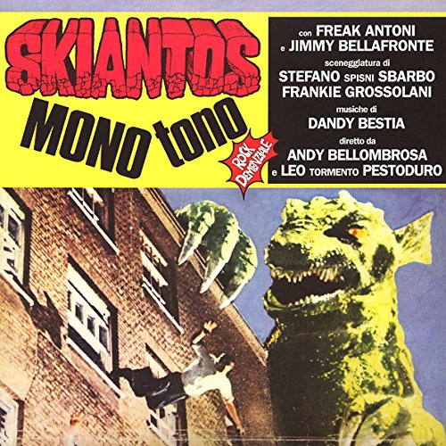 Yellow vinyl record cover featuring a monster attacking a building.