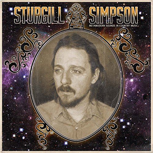 Album cover featuring a portrait of Sturgill Simpson framed against a purple galaxy background.