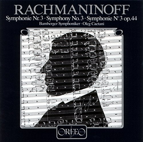 CD cover for Rachmaninoff’s Symphony No. 3, featuring a profile portrait.