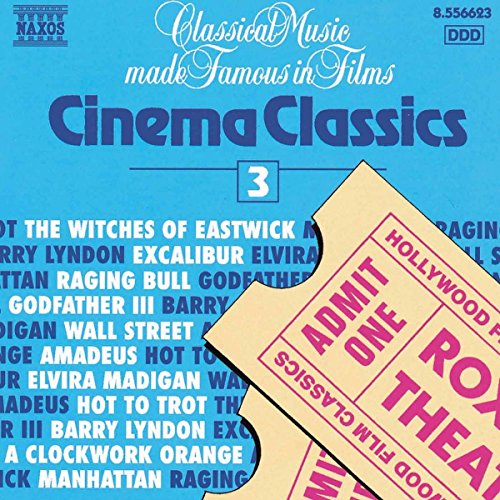 CD cover for "Cinema Classics, Vol. 3" with film titles and ticket image.