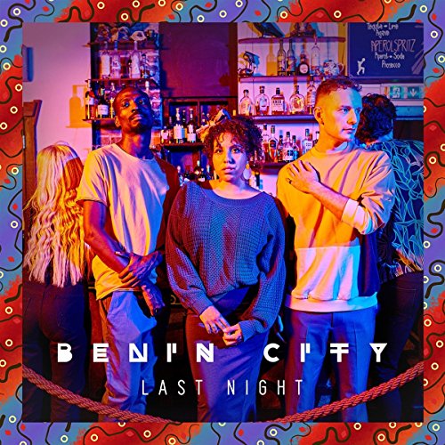 CD cover for Benin City’s “Last Night” featuring four people in a bar.