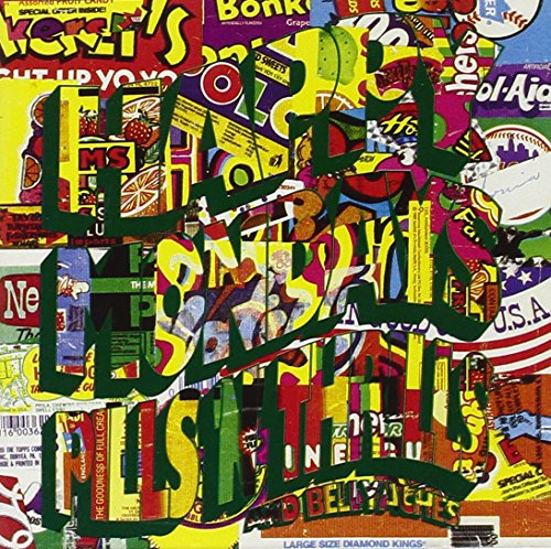 Album cover for Happy Mondays’ “Pills Thrills N Bellyache,” collage of candy wrappers.