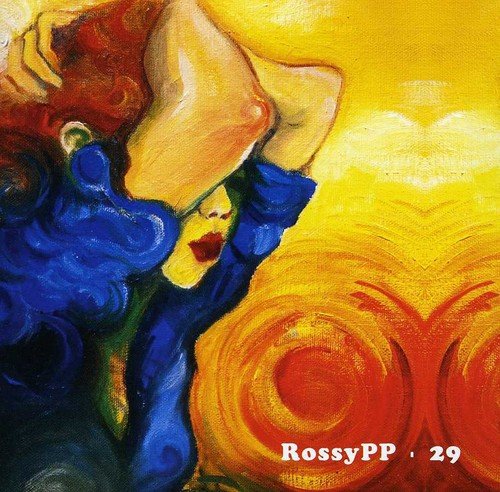 Colorful abstract painting of a woman reaching towards a bright sun.