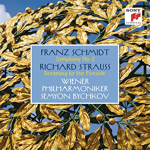 CD cover with golden laurel branches and text listing composers/performers.