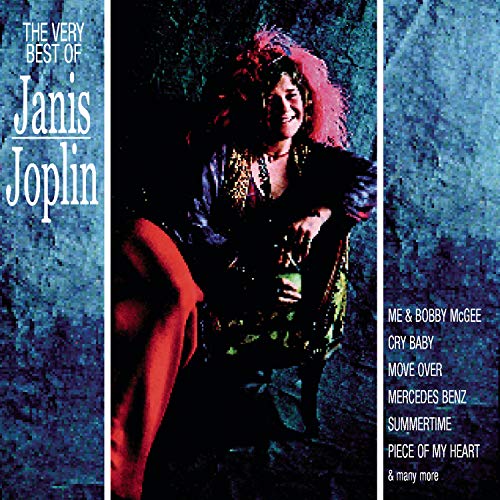 Janis Joplin album cover featuring a portrait of the singer in a feathered boa.