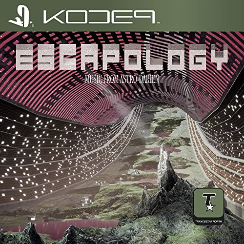 CD cover for Kode9’s “Escapology” featuring a futuristic tunnel landscape.