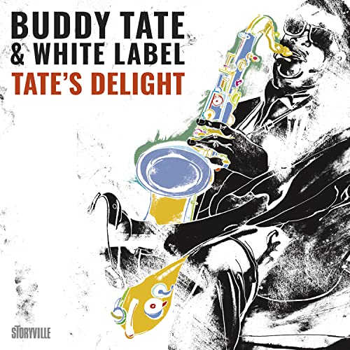 CD cover featuring a stylized illustration of Buddy Tate playing saxophone.