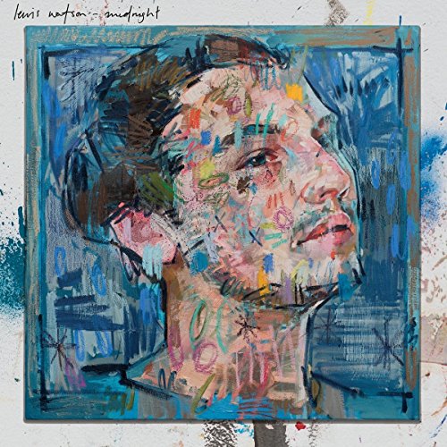 Painted portrait of Lewis Watson for the album "Midnight" on a square background.