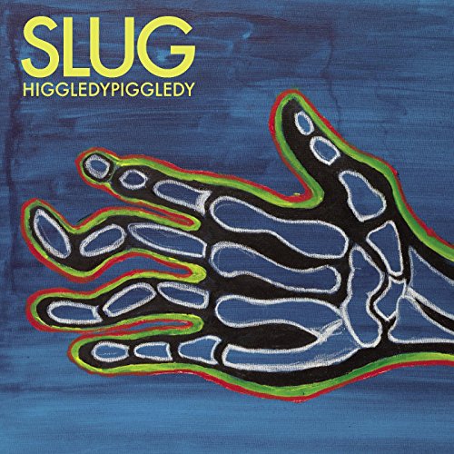 CD cover for Slug’s “Higgledypiggledy” featuring a skeletal hand illustration.