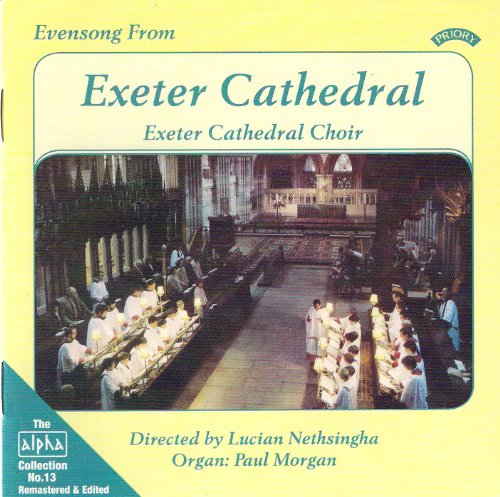 CD cover for “Evensong From Exeter Cathedral” featuring a choir.