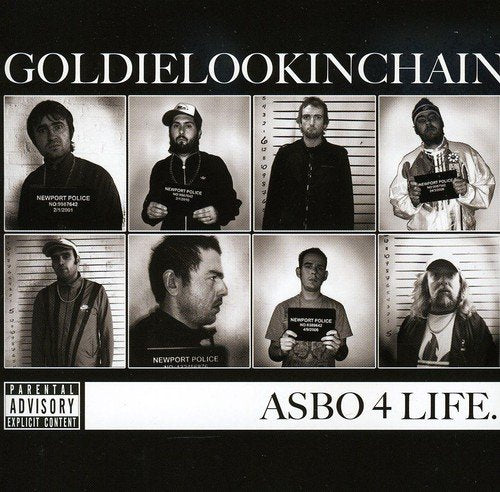 Black and white album cover featuring mugshots of Goldie Lookin Chain members.