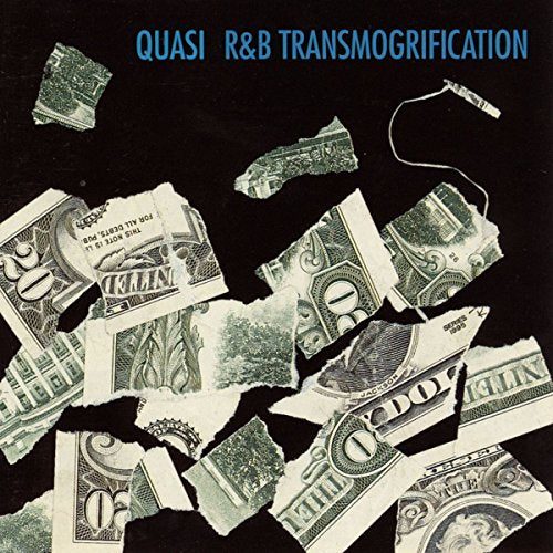 Vinyl record cover: torn US currency scattered on a dark blue background.