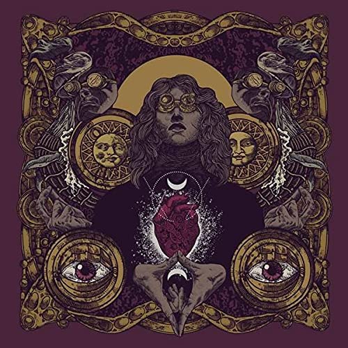 Vinyl record cover: woman with glasses, ornate gold and purple design.