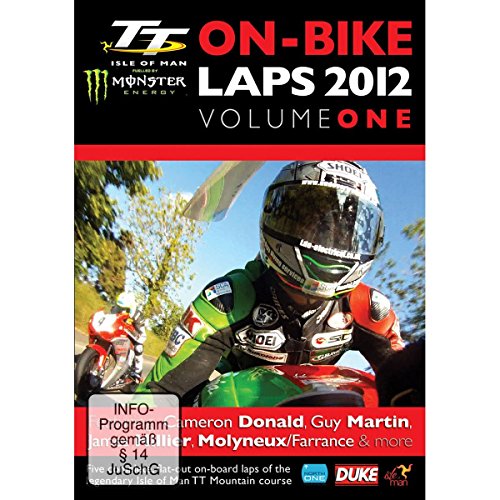 DVD cover for "Tt 2012 On-bike Laps Vol. 1" featuring a motorcycle racer.