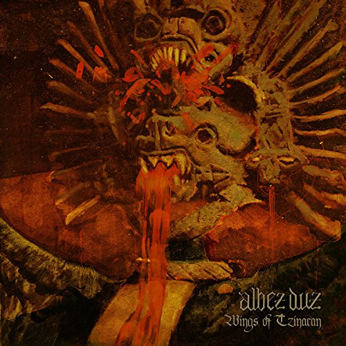 Dark, textured album cover featuring a monstrous, fanged creature with wings.