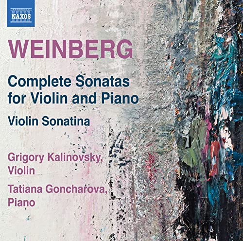 CD cover for Weinberg’s violin and piano sonatas, abstract painting.