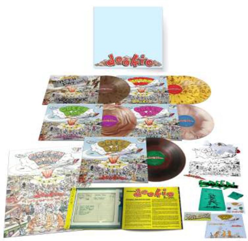 Six vinyl records and accompanying booklet for Green Day’s “Dookie.”