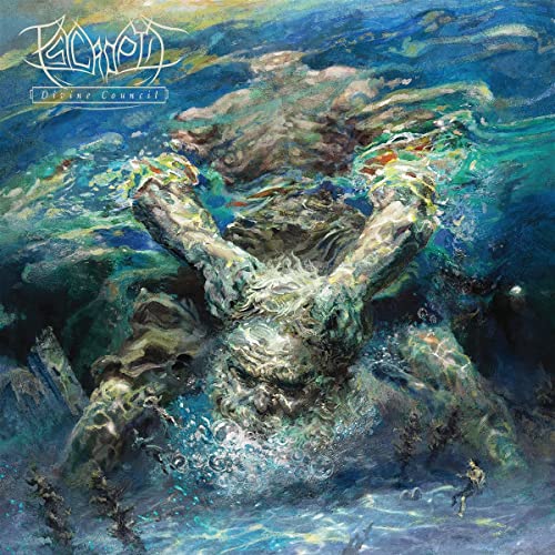 Album cover for Psycroptic’s “Divine Council” featuring a monstrous, textured figure.