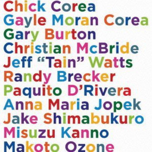 CD cover listing musicians including Makoto Ozone, colorful text on black.