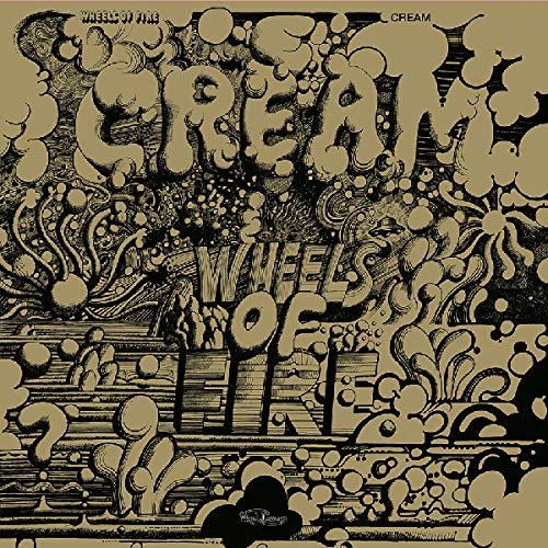Cream’s “Wheels of Fire” album cover, ornate brown and gold psychedelic art.