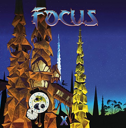 Album cover for Focus X, featuring a stylized castle and eye motif.