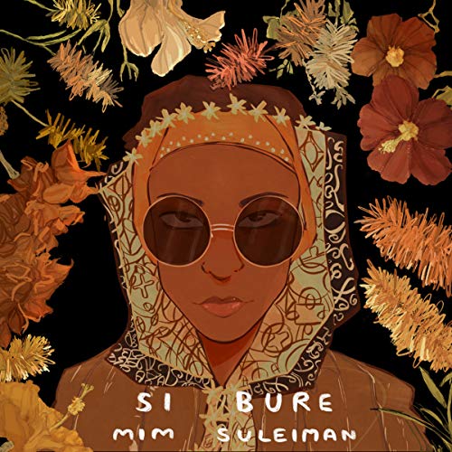 Illustration of a woman with sunglasses surrounded by orange and yellow flowers.