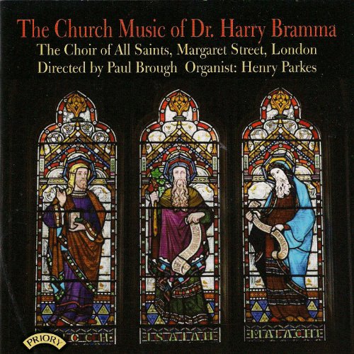CD cover featuring stained glass windows and text: "The Church Music of Dr. Harry Bramma".