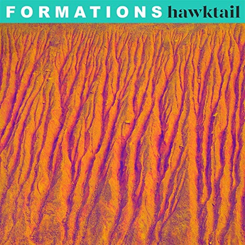 Album cover for Hawktail’s “Formations” featuring an orange, textured landscape.