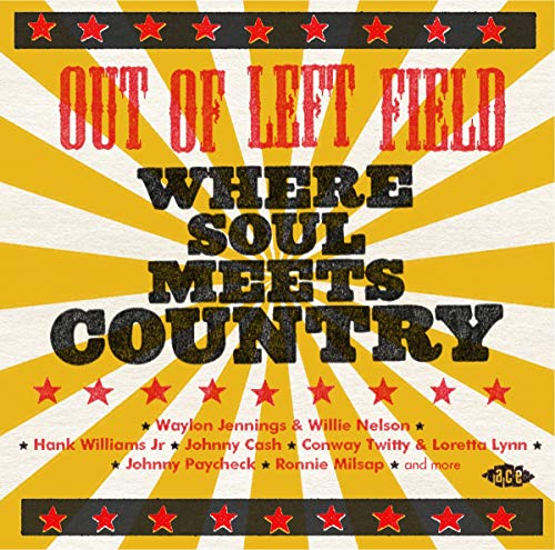 CD cover with red and yellow starburst design, text “Out Of Left Field”.