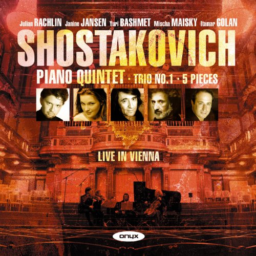 CD cover for Shostakovich recordings featuring portraits and a concert hall.