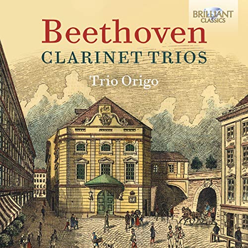 CD cover: Beethoven Clarinet Trios by Trio Origo, building illustration.