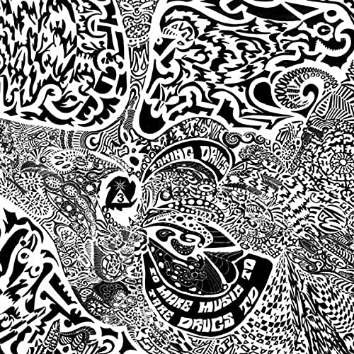 Black and white album cover with swirling, intricate psychedelic patterns.