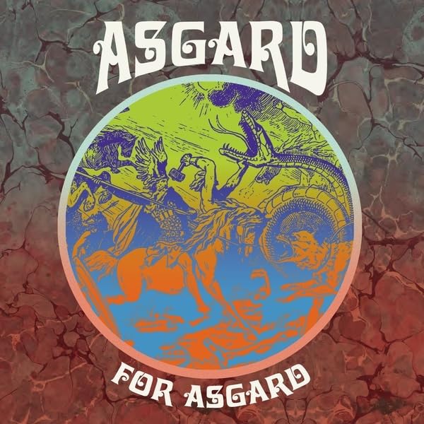 Vinyl record cover depicting a warrior battling a dragon in a circular frame.