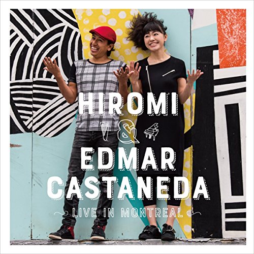 Hiromi and Edmar Castaneda album cover with colorful, abstract background.