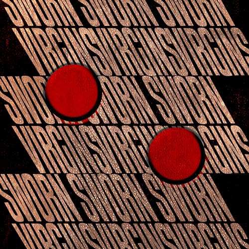 Album cover for Omar Rodríguez-López’s “Sworn Virgins” with red circles and text.