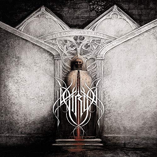 Dark album cover featuring gothic architecture and a hooded figure.